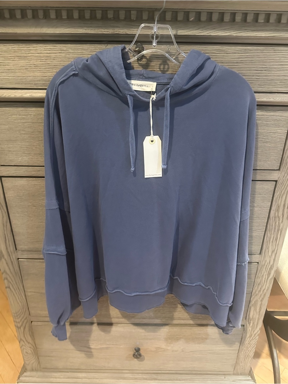 By Together California boho chic Blue Hoodie. Size S. With tags.